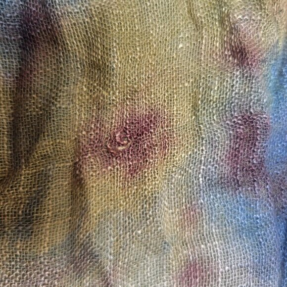 Rising Tide Hand-Dyed Green & Multicolor Rayon Infinity Scarf - Picture 5 of 7